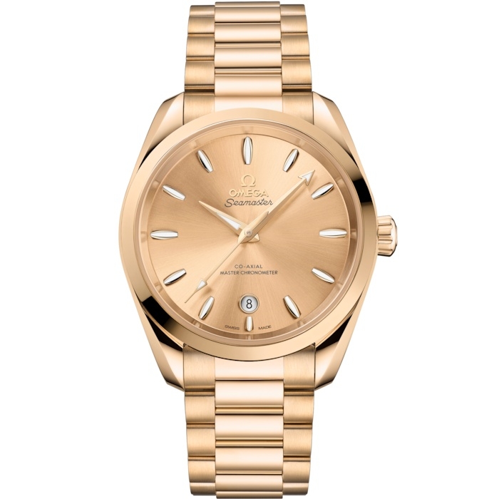 Omega 220.50.38.20.08.001 : Seamaster Aqua Terra 150M Shades Master Chronometer 38 Moonshine Gold / Champagne / Bracelet