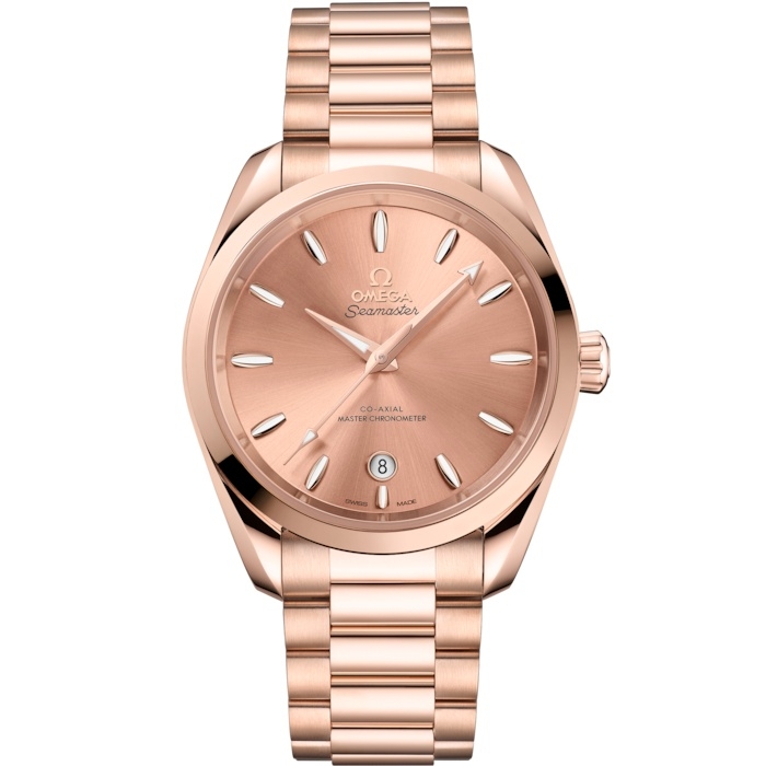 Omega 220.50.38.20.10.001 : Seamaster Aqua Terra 150M Shades Master Chronometer 38 Stainless Steel - Sedna Gold / Rose / Bracelet