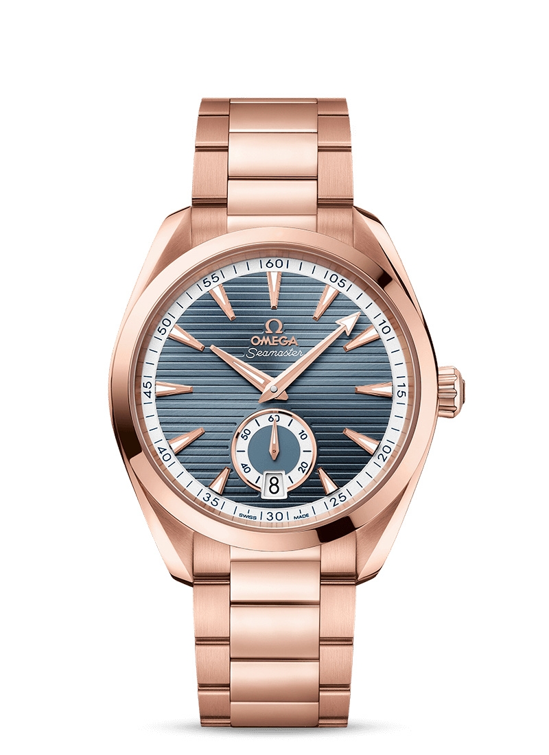 Omega 220.50.41.21.03.001 : Seamaster Aqua Terra 150M Master Chronometer Small Seconds 41 Sedna Gold / Blue / Bracelet