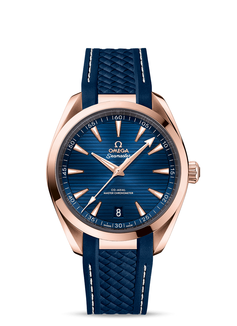 Omega 220.52.41.21.03.001 : Seamaster Aqua Terra 150M Master Chronometer 41 Sedna Gold / Blue / Rubber