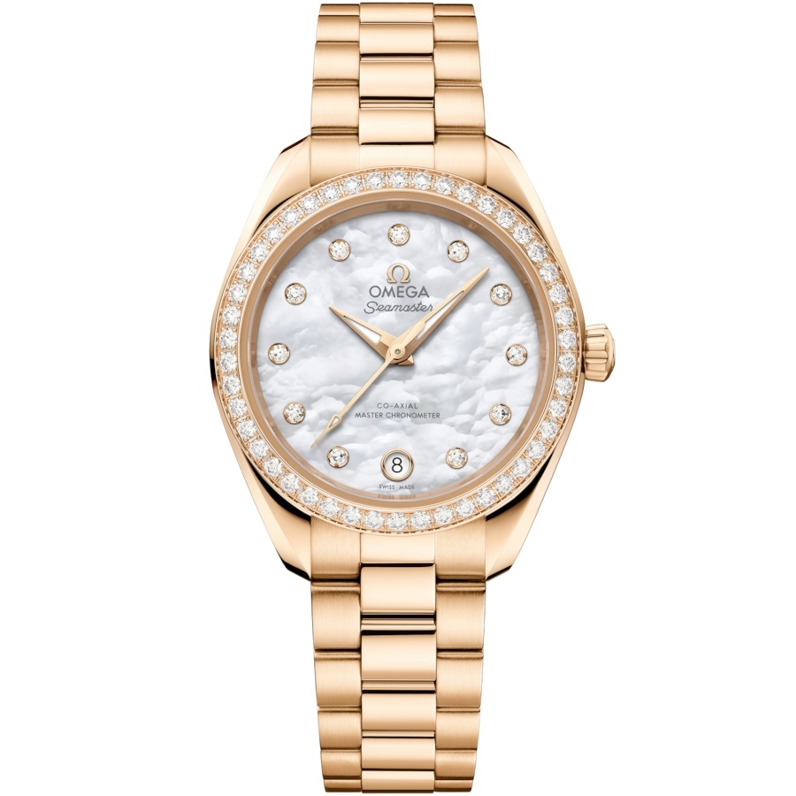 Omega 220.55.30.20.55.001 : Seamaster Aqua Terra 150M Master Co-Axial 30 Moonshine Gold - Diamond / MOP - Diamond / Bracelet