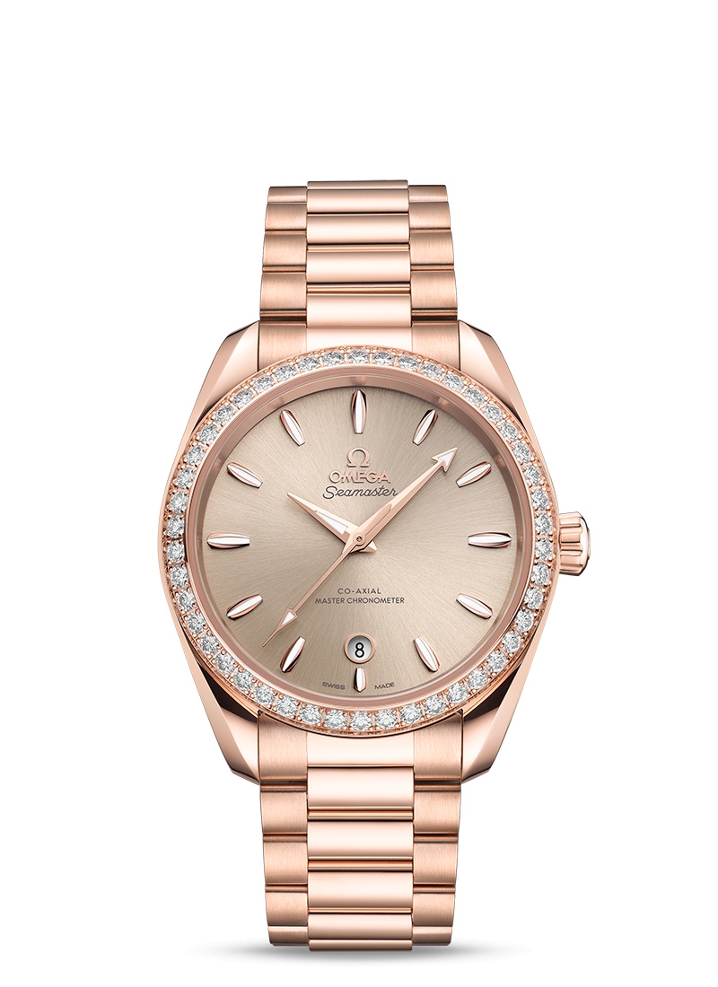 Omega 220.55.38.20.09.001 : Seamaster Aqua Terra 150M Master Chronometer Small Seconds 38 Sedna Gold - Diamond / Pink / Bracelet