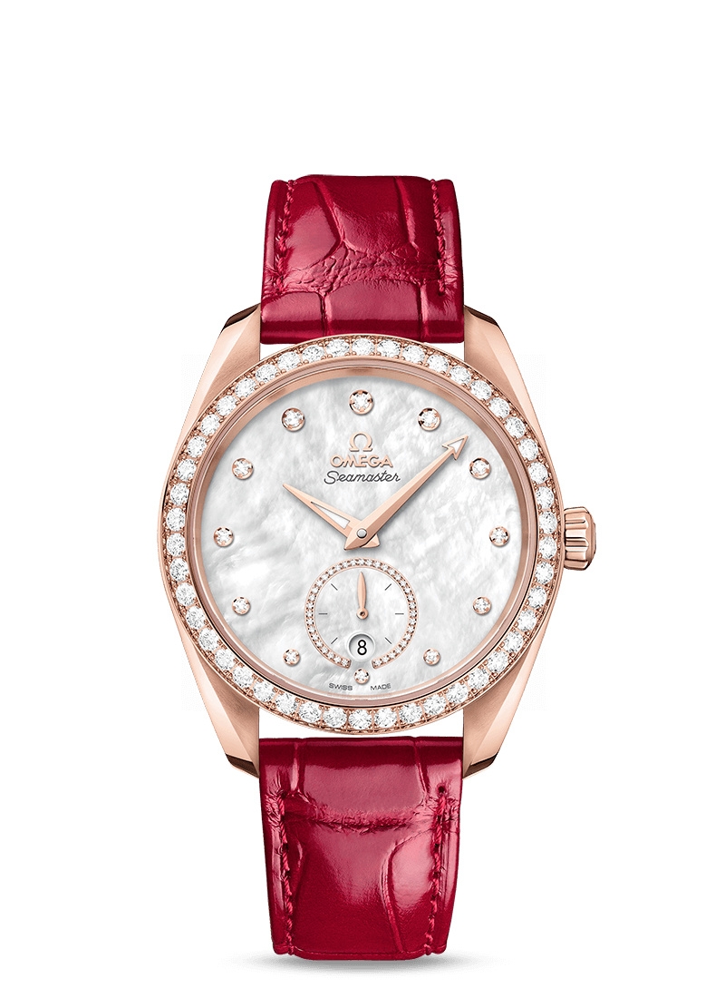 Omega 220.58.38.20.55.002 : Seamaster Aqua Terra 150M Master Chronometer Small Seconds 38 Sedna Gold / Diamond / MOP / Alligator