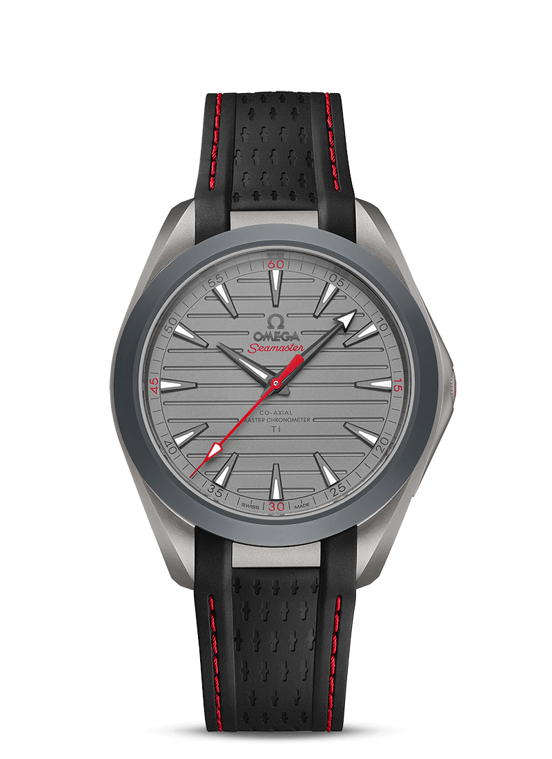 Omega 220.92.41.21.06.001 : Seamaster Aqua Terra 150M Master Chronometer 41 Ultra Light Titanium / Grey - Red / Rubber