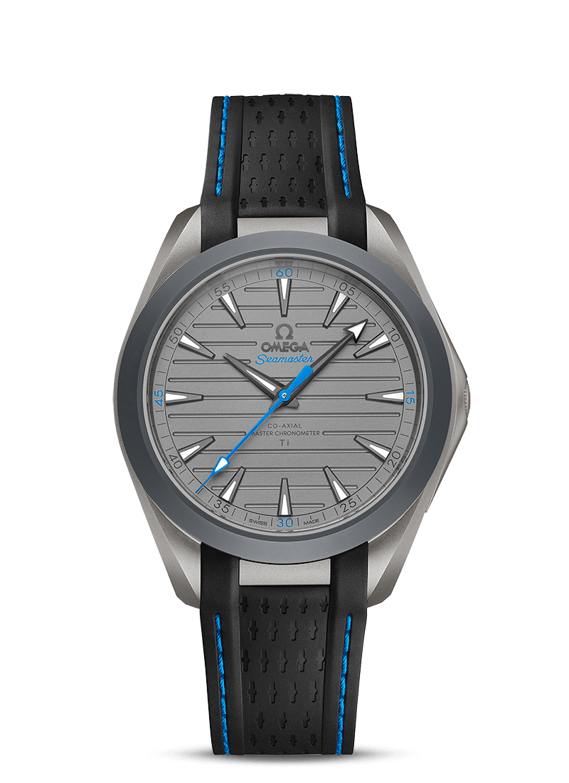 Omega 220.92.41.21.06.002 : Seamaster Aqua Terra 150M Master Chronometer 41 Ultra Light Titanium / Grey - Blue / Rubber