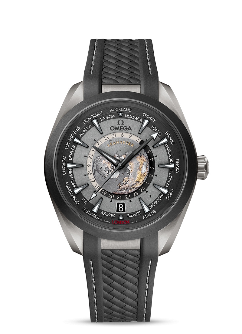 Omega 220.92.43.22.99.001 : Seamaster Aqua Terra 150M Master Chronometer 43 Worldtimer Titanium - Ceramic / Grey / Rubber