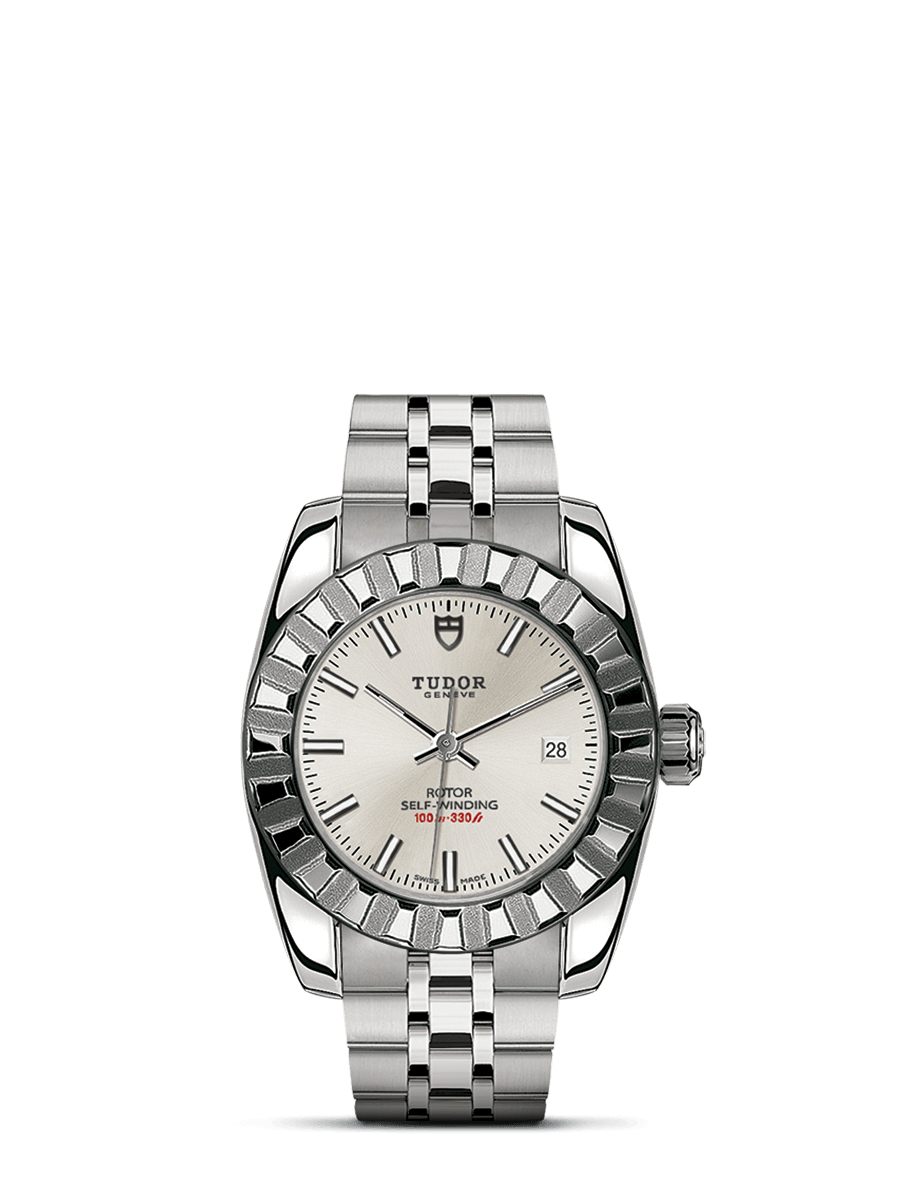 Tudor 22010-0002 : Classic 28 Stainless Steel / Fluted / Silver / Bracelet