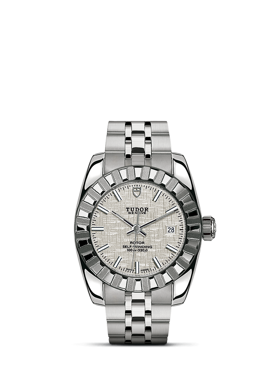 Tudor 22010-0010 : Classic 28 Stainless Steel / Fluted / Silver / Bracelet
