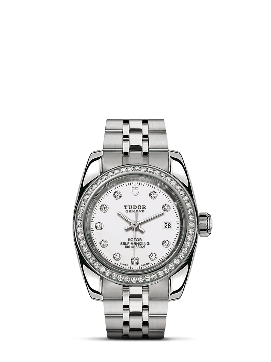 Tudor 22020-0001 : Classic 28 Stainless Steel / Diamond / White-Diamond / Bracelet