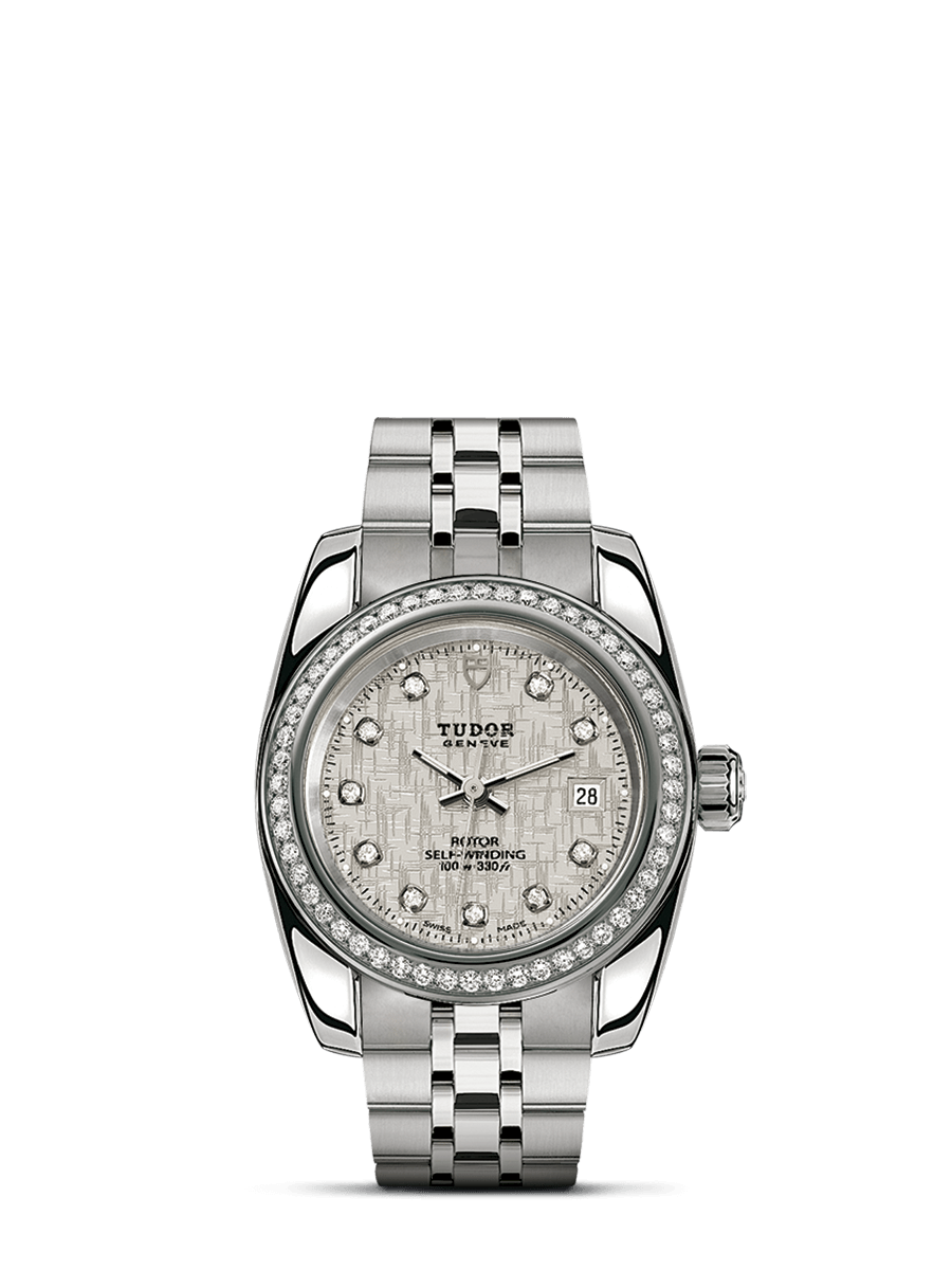 Tudor 22020-0003 : Classic 28 Stainless Steel / Diamond / Silver-Diamond / Bracelet