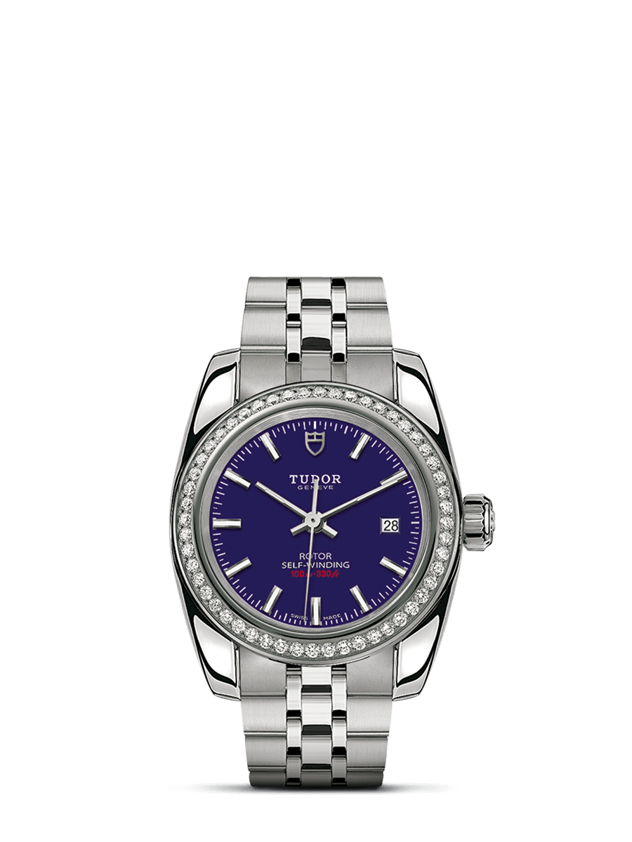 Tudor 22020-0008 : Classic 28 Stainless Steel / Diamond / Blue / Bracelet