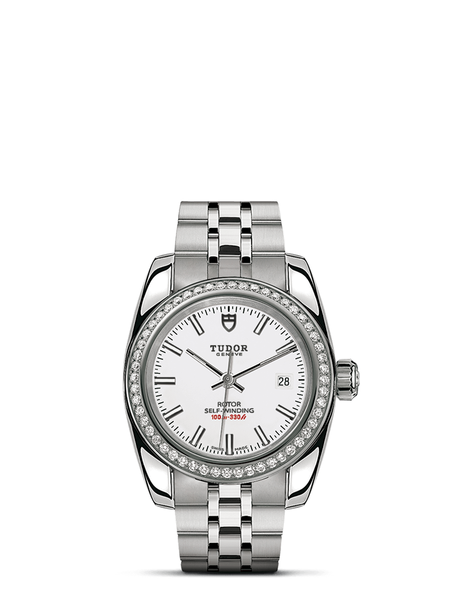 Tudor 22020-0010 : Classic 28 Stainless Steel / Diamond / White / Bracelet