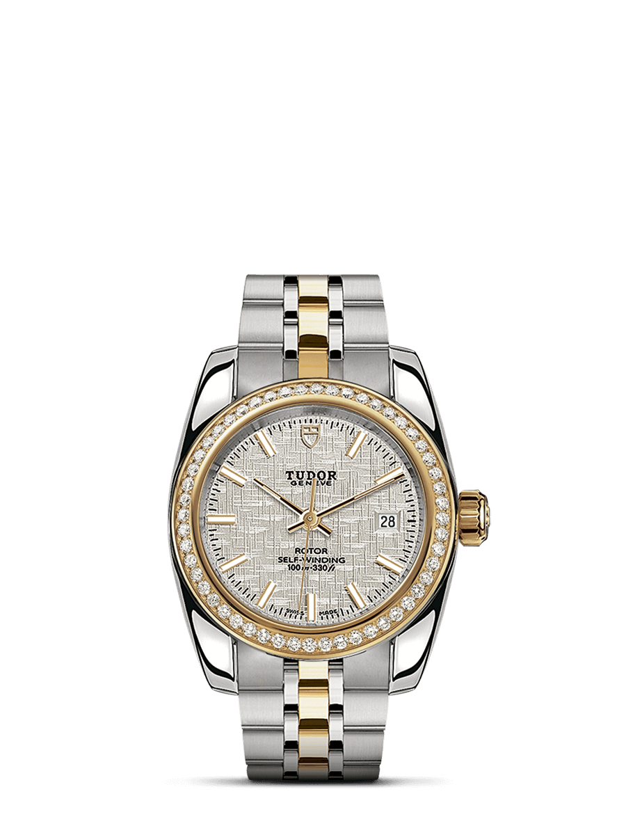 Tudor 22023-0003 : Classic 28 Stainless Steel / Yellow Gold / Diamond / Silver / Bracelet
