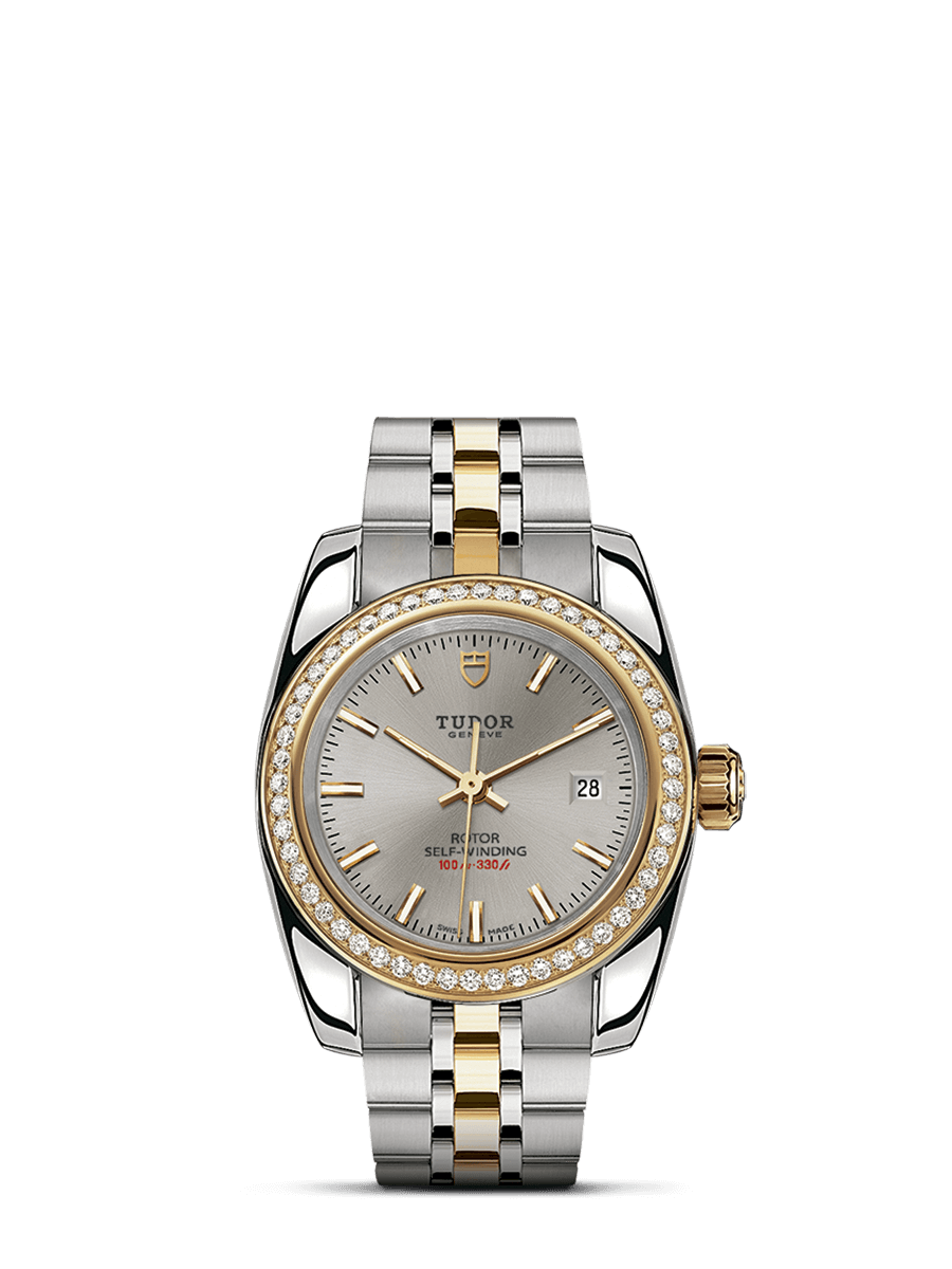 Tudor 22023-0005 : Classic 28 Stainless Steel / Yellow Gold / Diamond / Silver / Bracelet