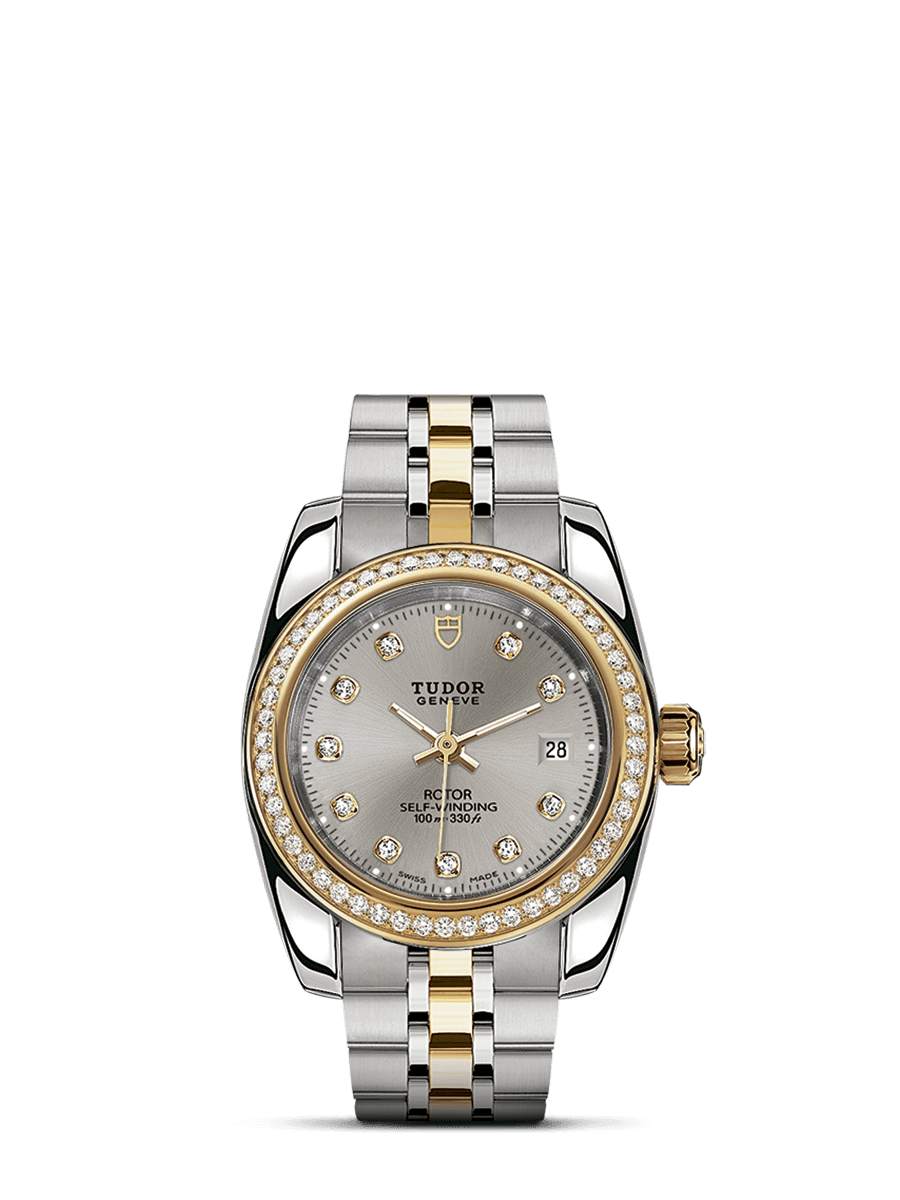 Tudor 22023-0006 : Classic 28 Stainless Steel / Yellow Gold / Diamond / Silver-Diamond / Bracelet