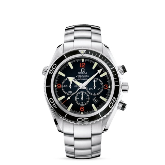 Omega 2210.51.00 : Seamaster Planet Ocean 600M Co-Axial 45.5 Chronograph Stainless Steel / Orange Numerals / Bracelet