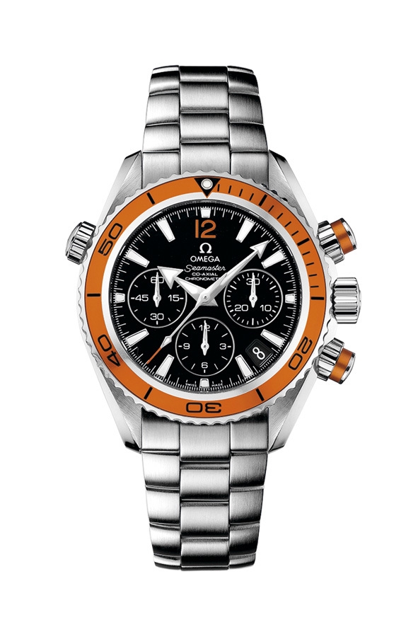 Omega 222.30.38.50.01.002 : Seamaster Planet Ocean 600M Co-Axial 37.5 Chronograph Stainless Steel / Orange / Bracelet