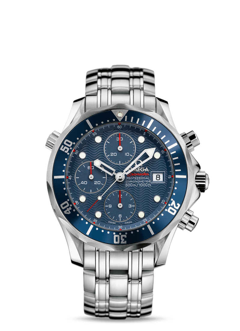Omega 2227.80.00 : Seamaster Diver 300M Automatic 41.5 Chronograph Stainless Steel / Blue / Bracelet