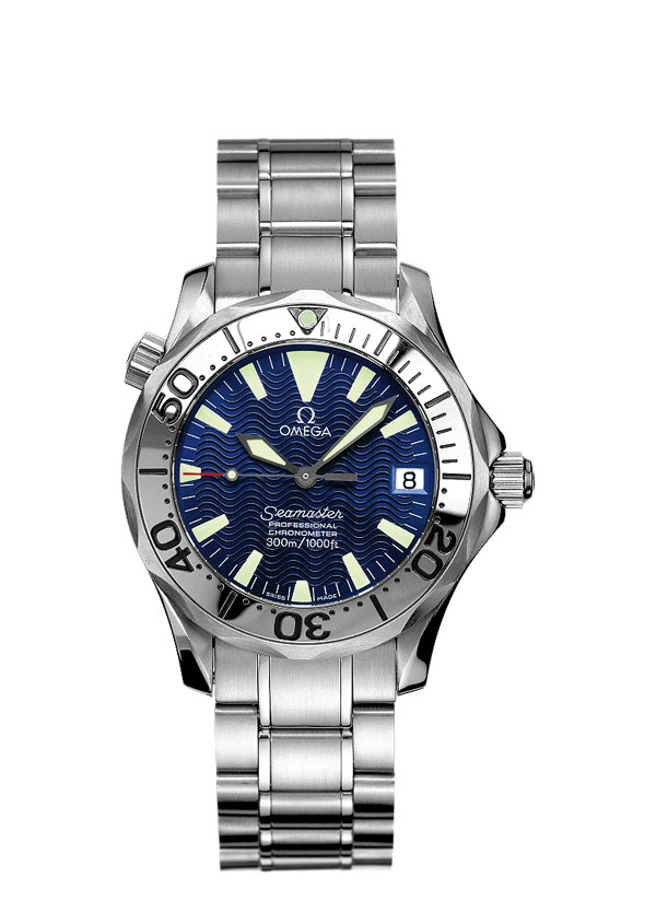 Omega 2253.80.00 : Seamaster Diver 300M Automatic 36.25 Stainless Steel / Electric Blue / Bracelet
