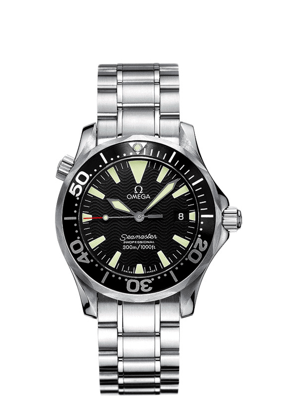 Omega 2262.50.00 : Seamaster Diver 300M Quartz 36.25 Stainless Steel / Black / Bracelet