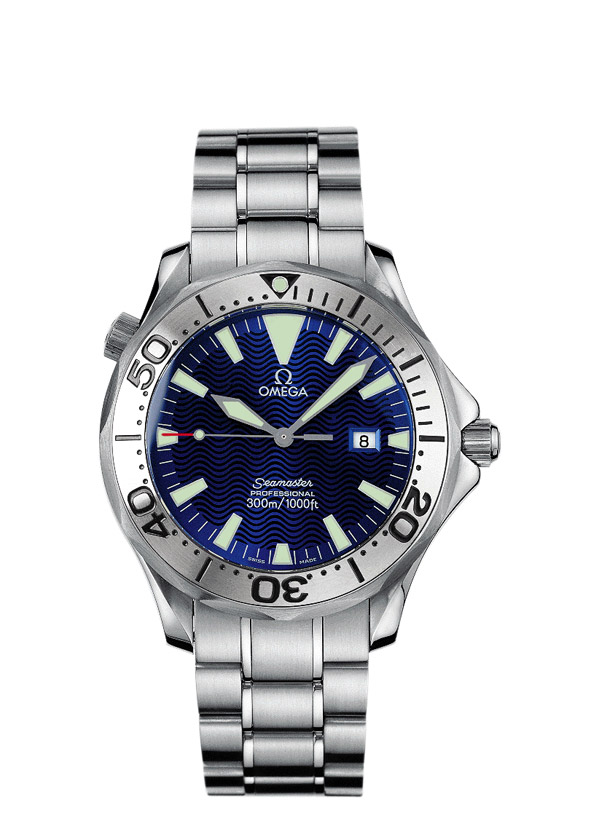 Omega 2265.80.00 : Seamaster Diver 300M Quartz 41 Stainless Steel / Electric Blue / Bracelet