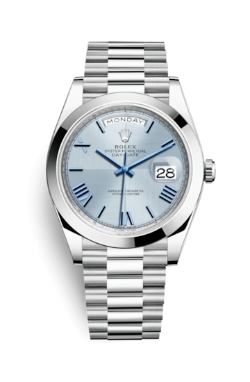 Rolex 228206-0001 : Day-Date 40 Platinum / Ice Blue Quadrant Motif