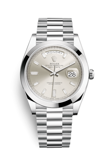 Rolex 228206-0012 : Day-Date 40 Platinum / Silver - Diamond
