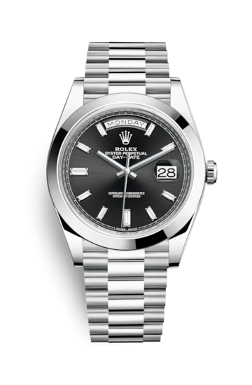 Rolex 228206-0013 : Day-Date 40 Platinum / Black - Diamond