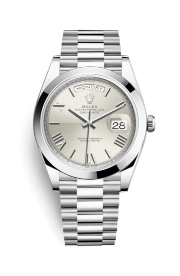 Rolex 228206-0014 : Day-Date 40 Platinum / Silver Quadrant