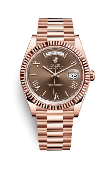 Rolex 228235-0002 : Day-Date 40 Everose / Chocolate - Roman