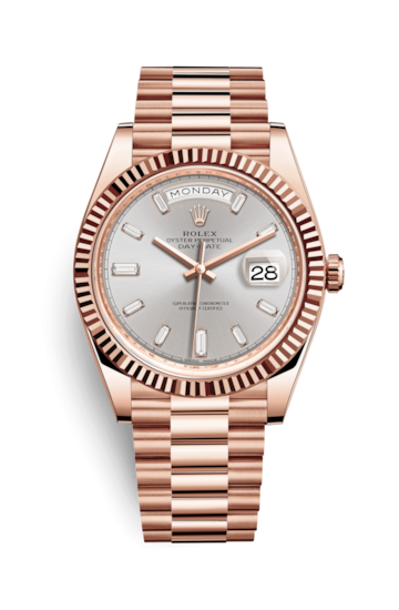 Rolex 228235-0004 : Day-Date 40 Everose / Sundust - Baguette