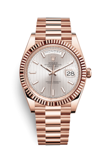 Rolex 228235-0005 : Day-Date 40 Everose / Sundust Tuxedo