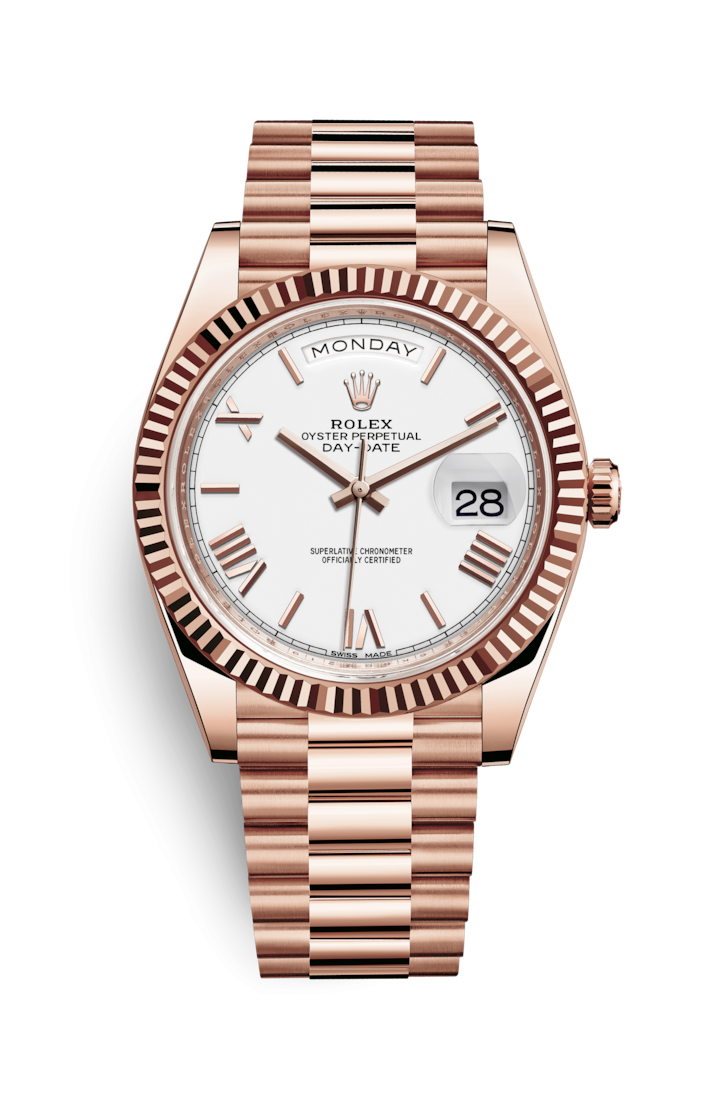Rolex 228235-0032 : Day-Date 40 Everose / White - Roman