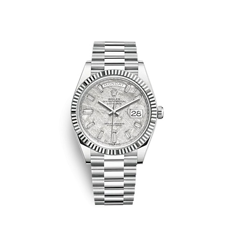 Rolex 228236-0011 : Day-Date 40 Platinum - Fluted / Meteorite
