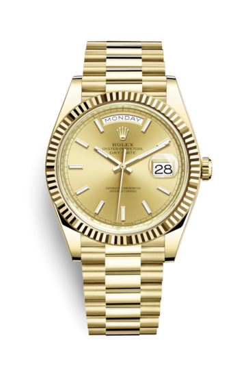 Rolex 228238-0003 : Day-Date 40 Yellow Gold - Fluted / Champagne