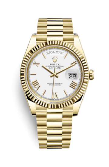 Rolex 228238-0042 : Day-Date 40 Yellow Gold / White - Roman