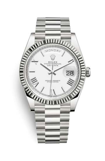 Rolex 228239-0046 : Day-Date 40 White Gold / White - Roman