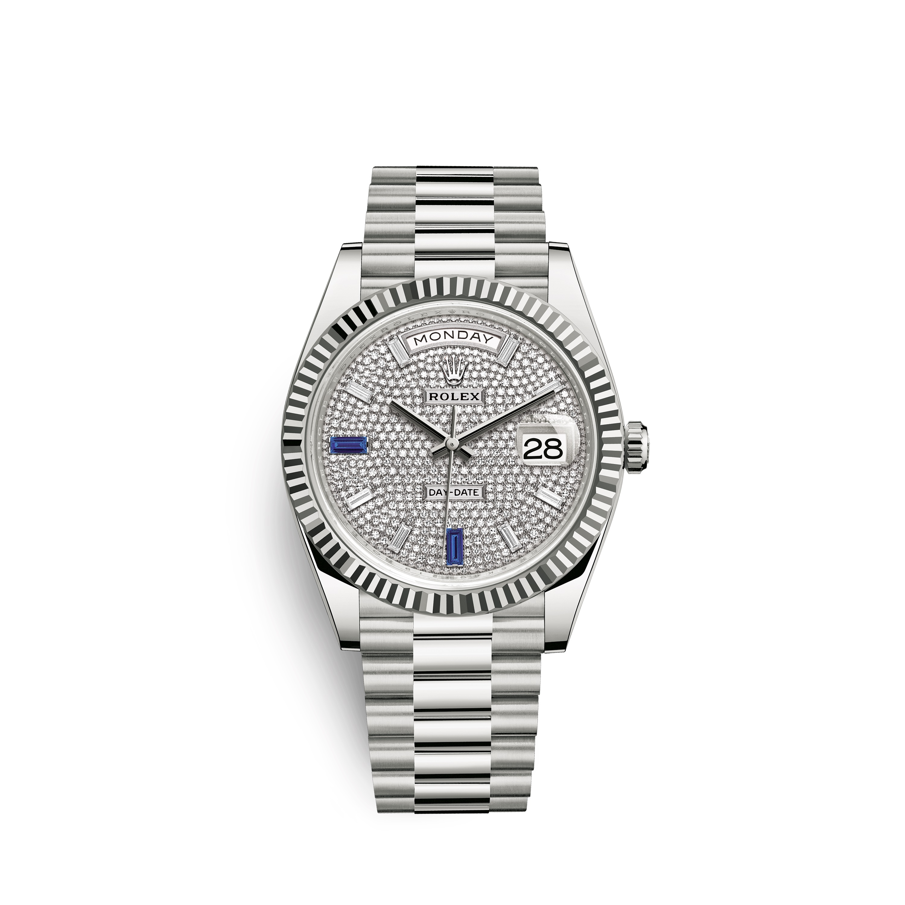 Rolex 228239-0049 : Day-Date 40 White Gold / Paved