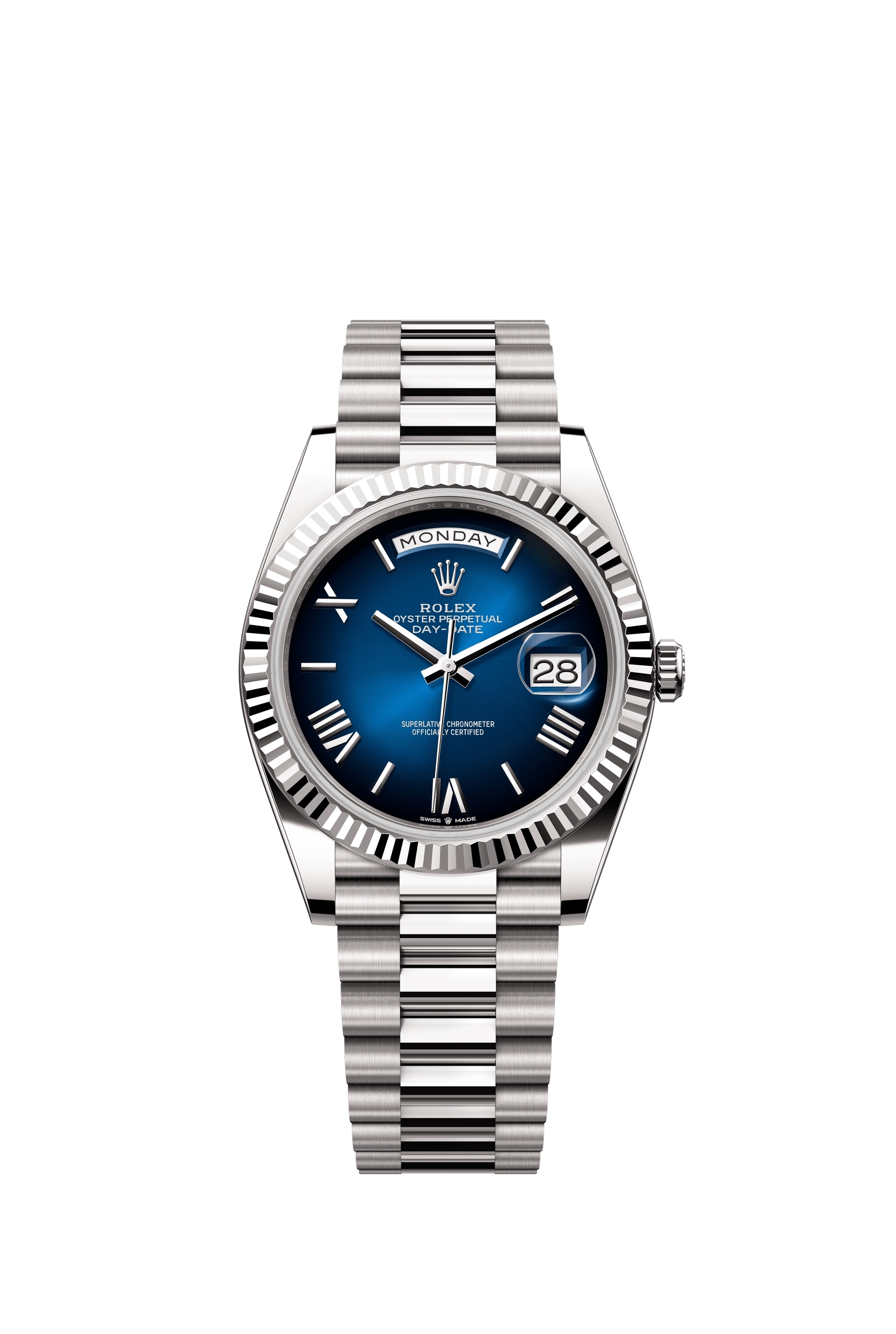 Rolex 228239-0076 : Day-Date 40 White Gold / Blue Ombré