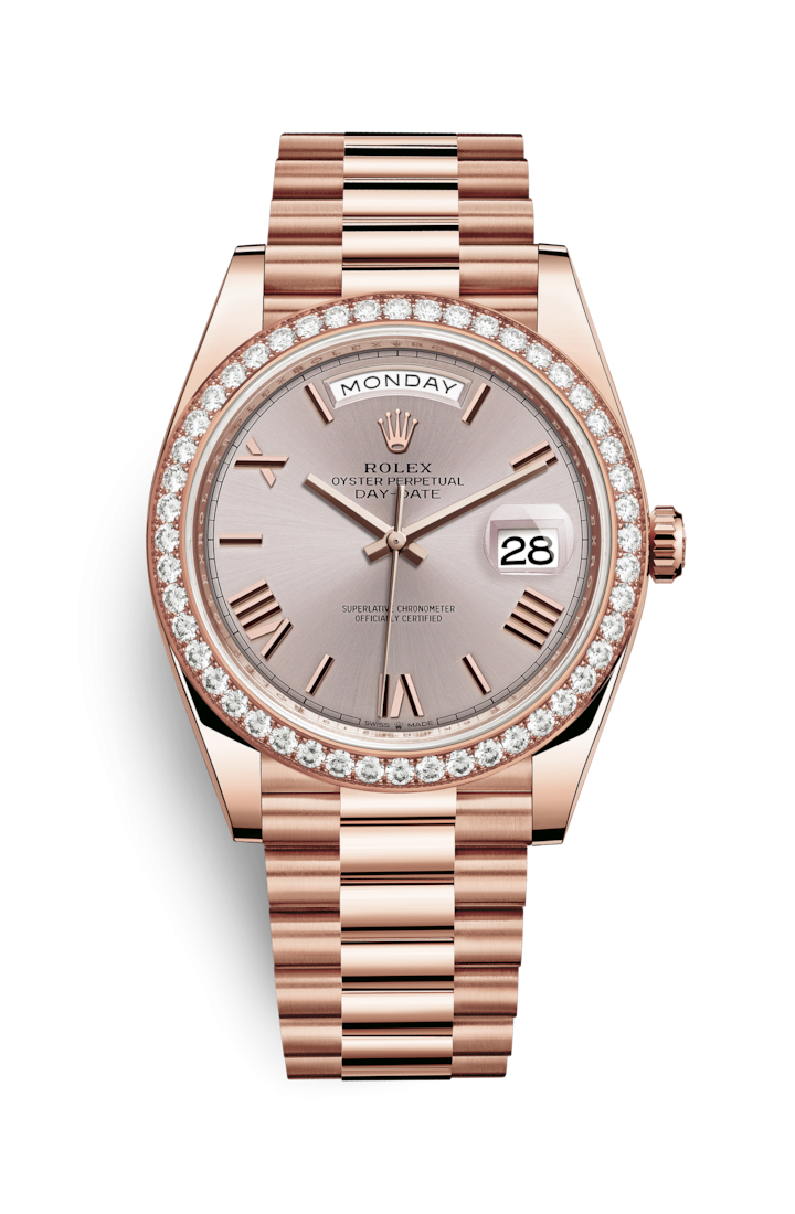 Rolex 228345RBR-0008 : Day-Date 40 Everose - Diamond / Sundust - Roman