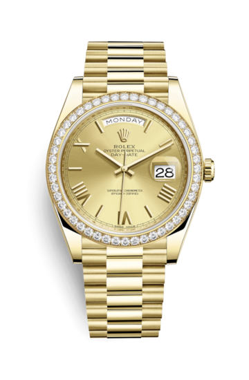 Rolex 228348RBR-0003 : Day-Date 40 Yellow Gold / Diamond / Champagne - Roman