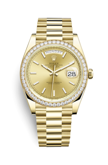 Rolex 228348RBR-0008 : Day-Date 40 Yellow Gold / Diamond / Champagne