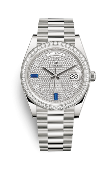 Rolex 228349RBR-0036 : Day-Date 40 White Gold - Diamond / Paved