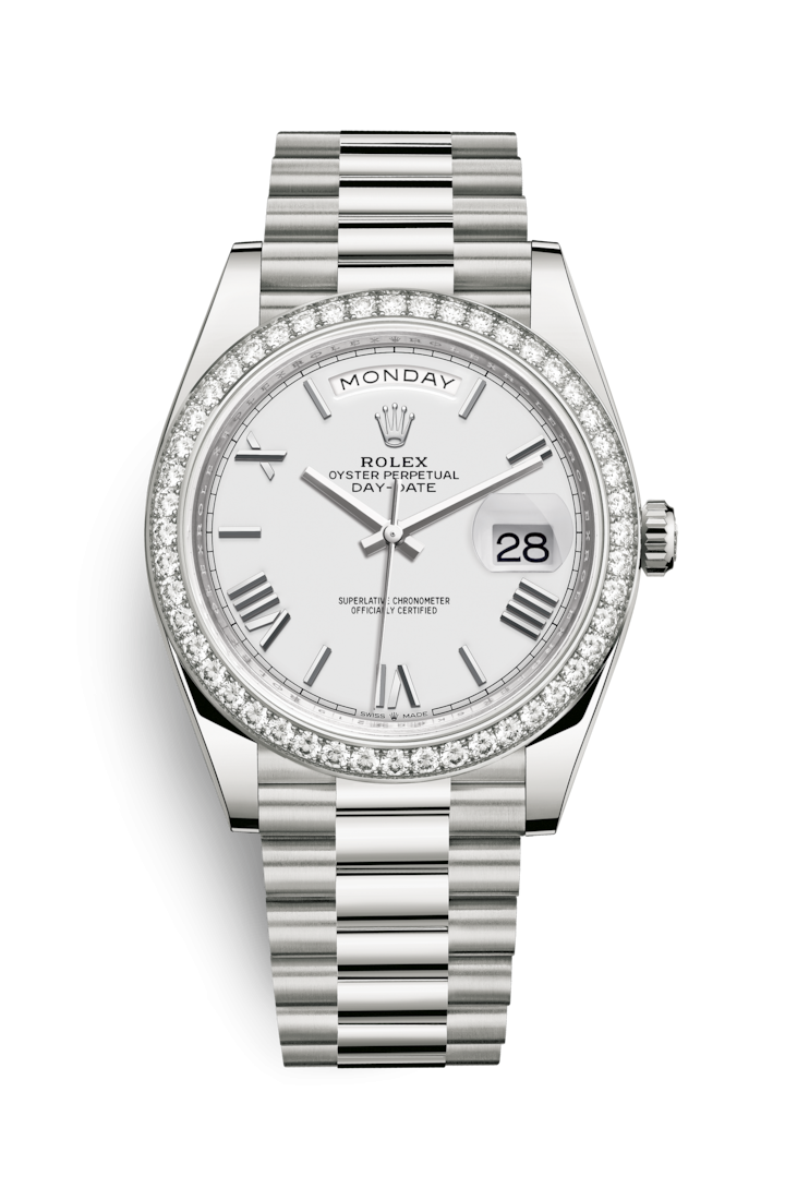 Rolex 228349rbr-0039 : Day-Date 40 White Gold - Diamond / White - Roman