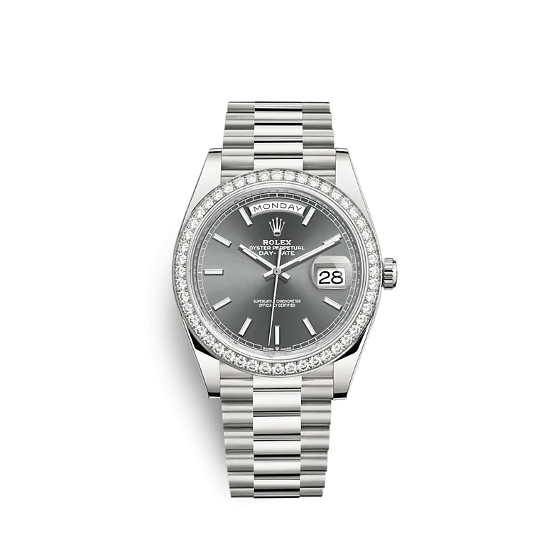Rolex 228349RBR-0041 : Day-Date 40 White Gold - Diamond / Grey