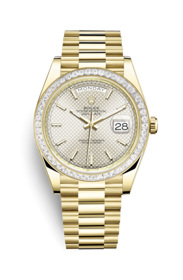 Rolex 228398tbr-0005 : Day-Date 40 Yellow Gold - Baguette / Silver
