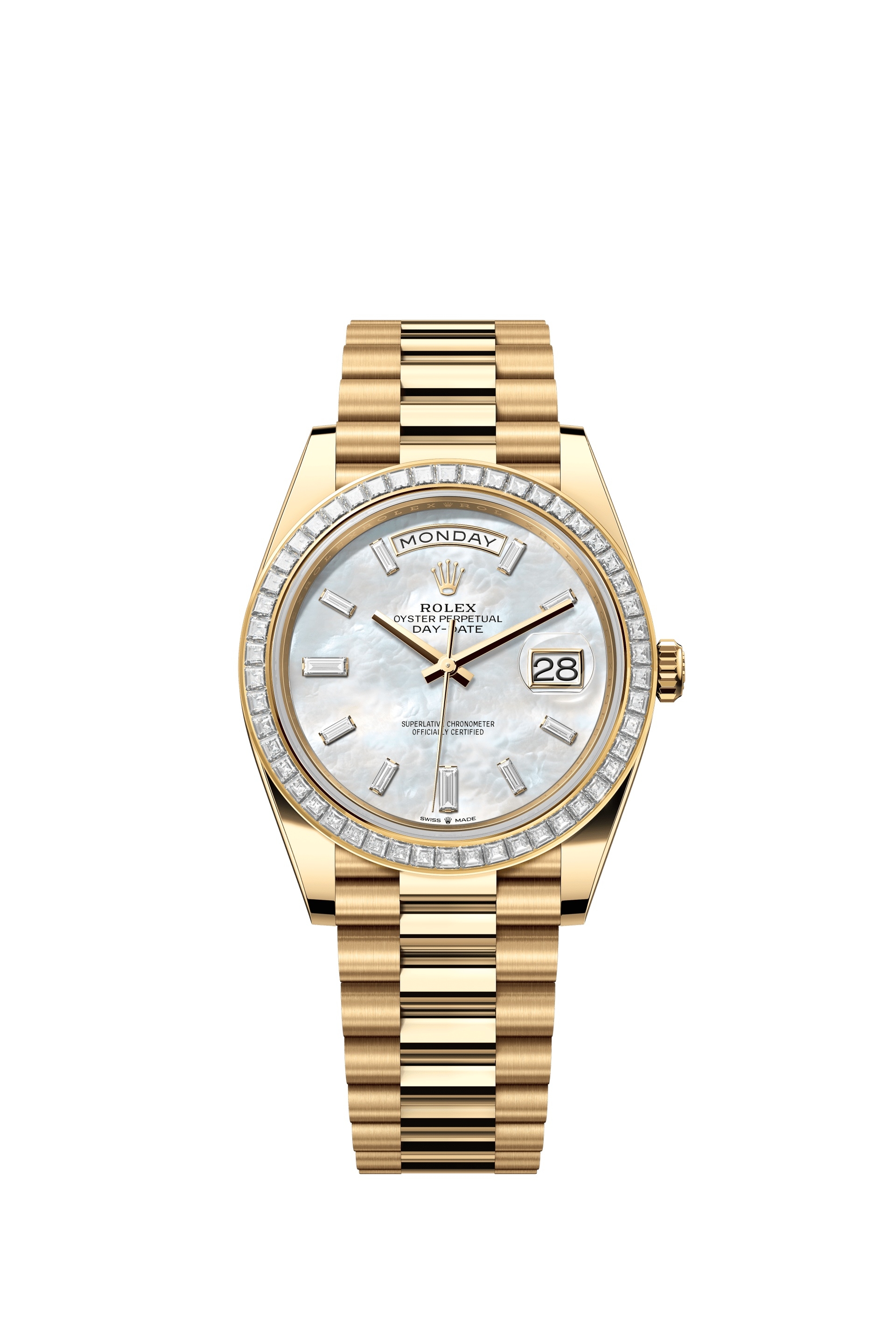 Rolex 228398TBR-0043 : Day-Date 40 Yellow Gold - Baguette / MOP - Baguette