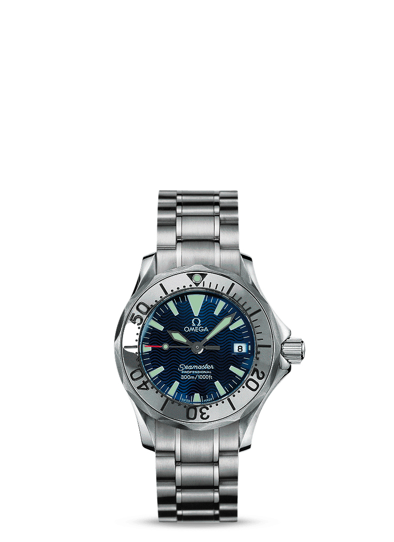 Omega 2285.80.00 : Seamaster Diver 300M Quartz 28 Stainless Steel / Electric Blue / Bracelet