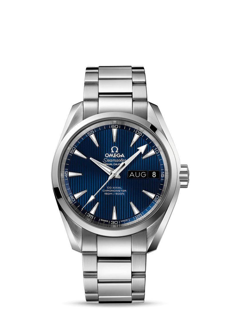 Omega 231.10.39.22.03.001 : Seamaster Aqua Terra 150M Co-Axial 38.5 Annual Calendar Stainless Steel / Blue / Bracelet