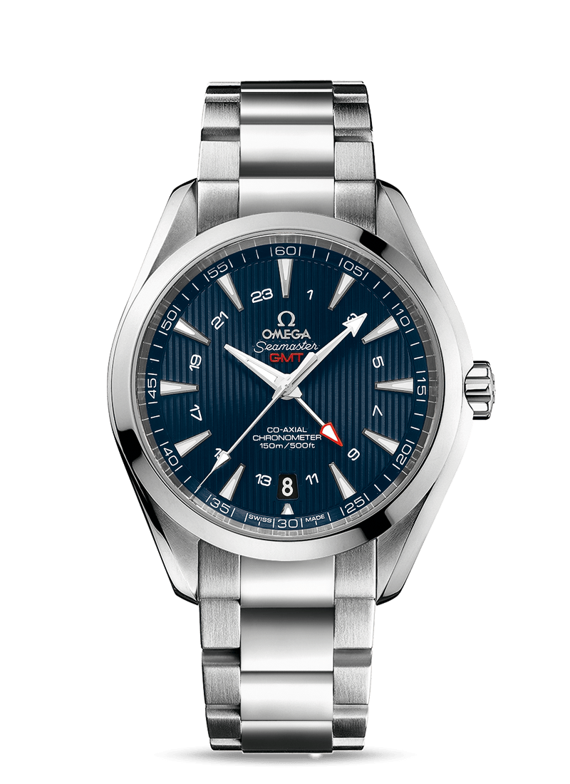 Omega 231.10.43.22.03.001 : Seamaster Aqua Terra 150M Co-Axial 43 GMT Stainless Steel / Blue / Bracelet
